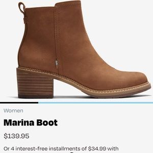 TOMS Marina Boot, size 8.5. Brand new in box.